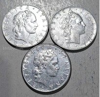 3 COINS of L.50 / LIRA 1956,66&78 Italiana - Image 2