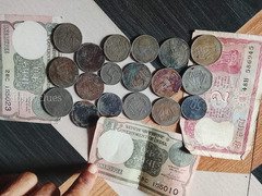 old coin and note