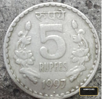 1997 Indian 5 Rupees Coin - Image 2