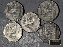 Set of 5 Thai 1 Baht Coins