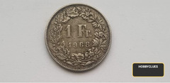 1968 Swiss 1 Franc Coin - Image 2