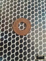 1944 India One Pice Coin with Hole