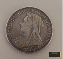 1895 British Silver Crown Coin Featuring Queen Victoria - Image 2