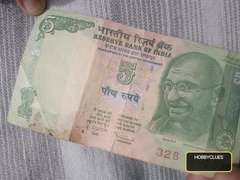 Old Indian 5 Rupees Banknote