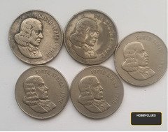 Set of 5 South African 50 Cent Coins from 1966