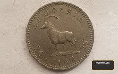 1964 Rhodesia 25 Cents Coin Featuring Queen Elizabeth II