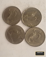 Set of Four South African 5 Cent Coins (1980 & 1986) - Image 2