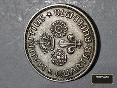 1970 British Quarter Rupee Coin - Queen Elizabeth II