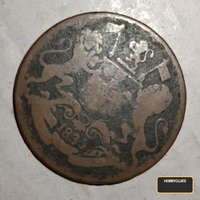 TITLE
Rare 1835 East India Company Antique Copper Coin – Crossed Wreath Design