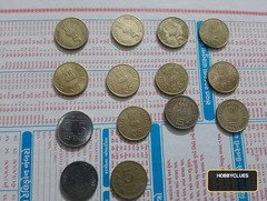 Collection of Indian Commemorative and Regular 5 Rupees Coins