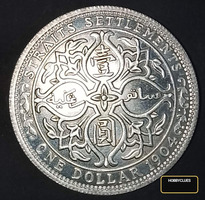 1904 Straits Settlements One Dollar Silver Coin - King Edward VII