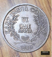 1839 East India Company UK One Anna Coin