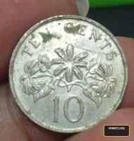 1991 Singapore 10 Cents Coin