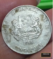 1986 Singapore 20 Cents Coin