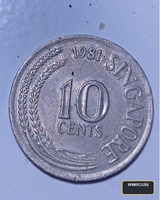 1981 Singapore 10 Cents Coin
