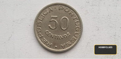 1951 Mozambique 50 Centavos Coin
