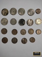 Collection of Vintage Indian Coins Including One Rupee and Five Rupees