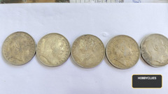Set of 5 Vintage British India One Rupee Coins (1893-1908) - Image 2