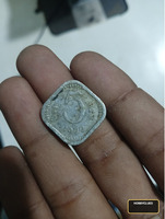 1972 India 5 Paise Coin - Square Shape 7602795253