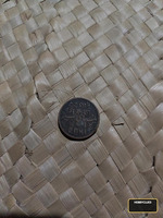 Antique Copper Coin with Arabic and Devanagari Script