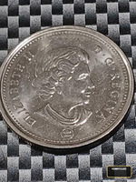 Canada 25 Cents Coin featuring Queen Elizabeth II and Caribou
