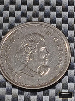 1986 Canadian 25 Cents Coin - Caribou Design