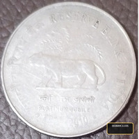 2010 India 2 Rupees Platinum Jubilee Commemorative Coin - Image 2