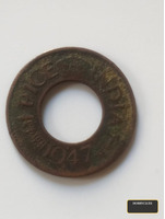 1947 French Indochina 1 Piastre Coin with Hole - Image 2