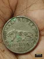 1947 India Half Rupee Coin - George VI King Emperor