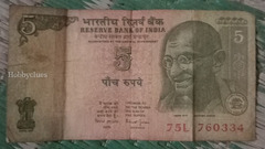 5 Rupees note