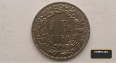 1969 Swiss 1 Franc Coin