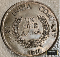 1818 UK One Aana East India Company Coin