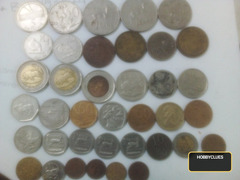 Collection of Various Old Coins from Different Countries