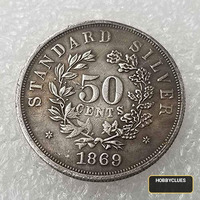 1869 Standard Silver 50 Cents Coin