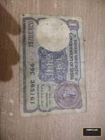 Vintage Indian One Rupee Banknote
