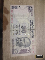 Vintage Indian 50 Rupees Banknote with Mahatma Gandhi Portrait