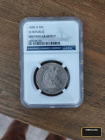 1858 O 50C SS Republic Shipwreck Effect Coin - NGC Certified