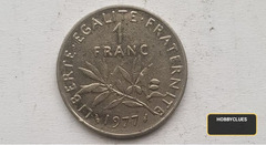 1977 French 1 Franc Coin