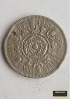 1961 British Two Shillings Coin with Hole