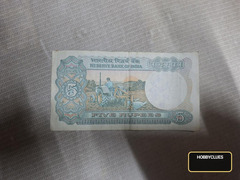 Old Indian 5 Rupees Banknote - Image 2