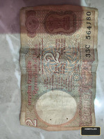 Old Indian 2 Rupees Banknote