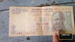 Old Indian 10 Rupees Banknote