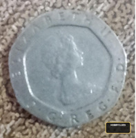 British 50 Pence Coin Featuring Queen Elizabeth II