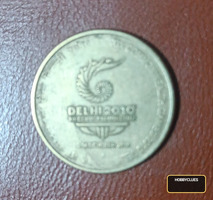 RARE COMMON WEALTH GAMES 5 rupee COIN