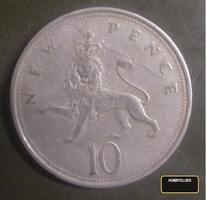 1969 British 10 Pence Coin