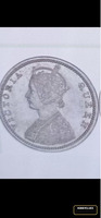1885 British India One Rupee Silver Coin - Queen Victoria