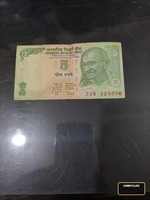 Old Indian 5 Rupees Banknote with Mahatma Gandhi
