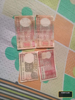 4 old notes of 1,2 rs notes  and one 10rs notes