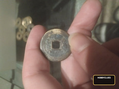 Antique Chinese Cash Coin with Square Hole