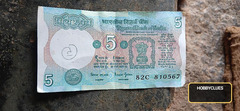 Old Indian 5 Rupees Banknote